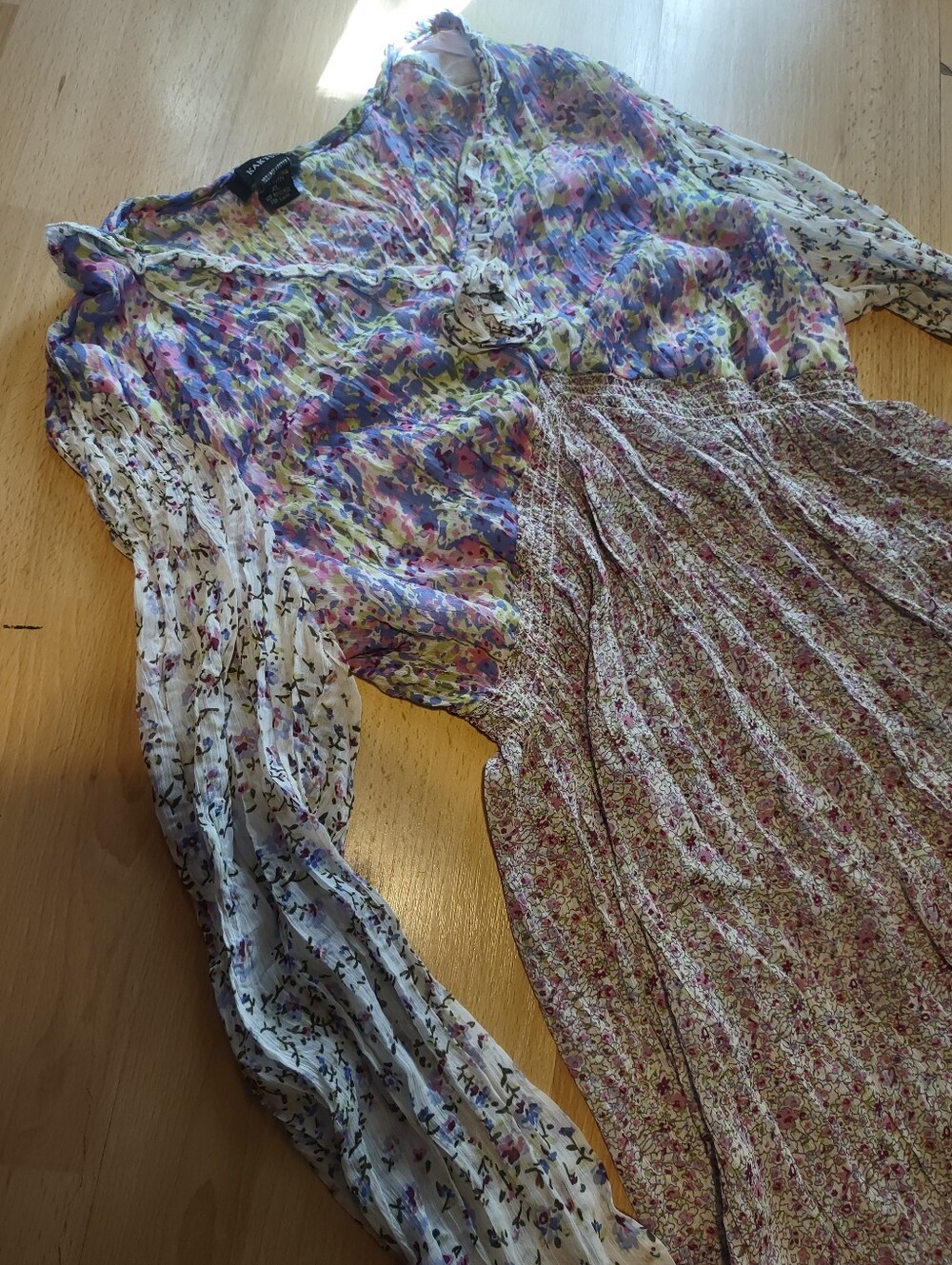 Boho Kaktus Purple Multi Floral Mixed-Print Blouseo